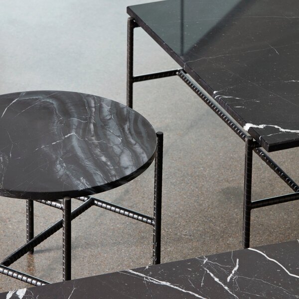 Konferenčný stolík Rebar, 80x49, Black Marble – HAY