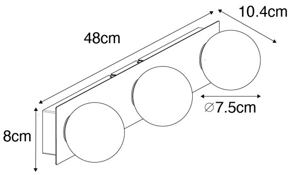 Moderná nástenná lampa zlatá 48 cm IP44 3-svetlo - Cederic