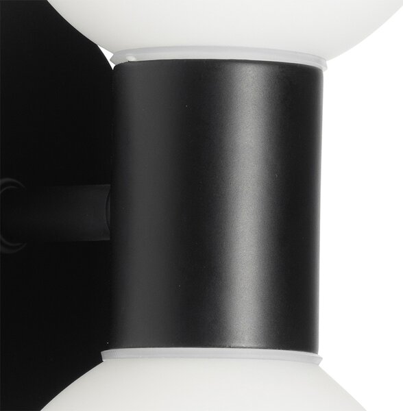 Moderná nástenná lampa čierna IP44 2-svetlo - Cederic