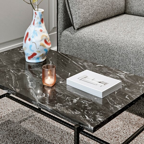 Konferenčný stolík Rebar, 80x49, Black Marble – HAY
