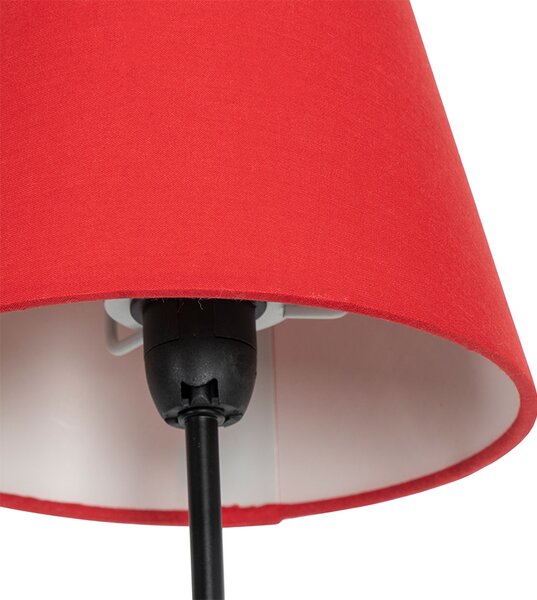 Dizajnová stojaca lampa čierna s textilnými tienidlami 5-svetlo - Melis
