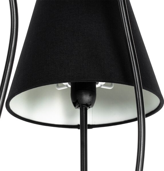 Dizajnová stojaca lampa čierna s textilnými tienidlami 5-svetlo - Melis