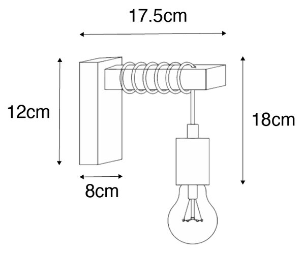 Priemyselná nástenná lampa oceľ s hnedou - Gallow