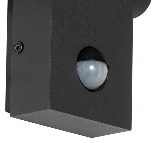 Vonkajšia nástenná lampa antracit vrátane LED IP54 s pohybovým senzorom - Zane