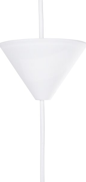 Závesná lampa biela okrúhle tienidlo z peria guľaté svietidlo glamour moderný štýl
