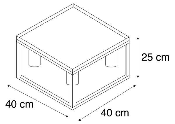 Priemyselné stropné svietidlo čierne 40 cm 4-svetlo - Cage