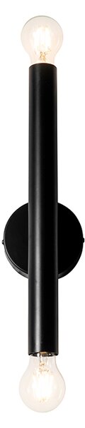 Art Deco nástenná lampa čierna 2-svetlo - Tubi