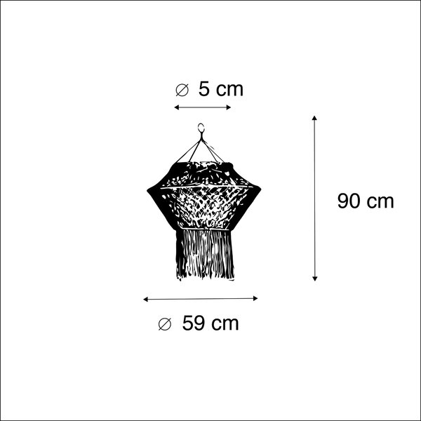 Macrame tienidlo prírodné 90 cm