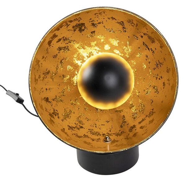 Priemyselná stolná lampa čierna so zlatým vnútrom - Magna Eglip