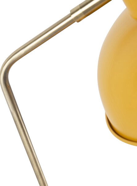 Retro stolná lampa žltá s bronzom - Milou