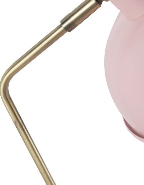 Retro stolná lampa ružová s bronzom - Milou