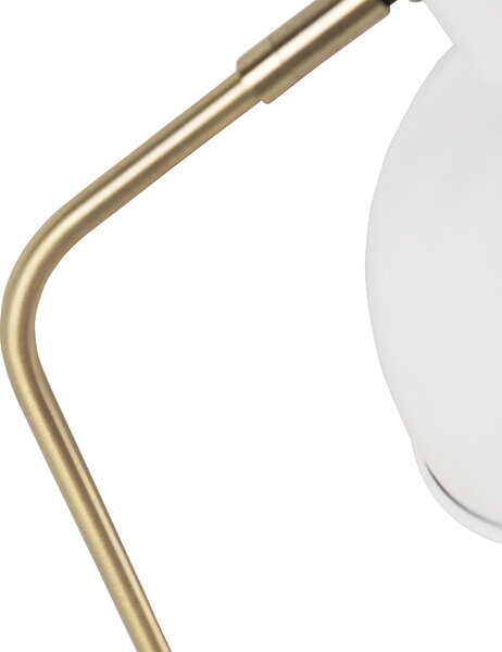 Retro stolná lampa biela s bronzom - Milou