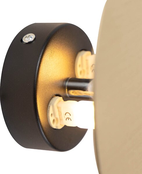 Dizajnová nástenná lampa okrúhla zlatá - Pulley