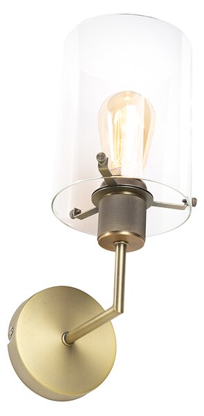 Moderná nástenná lampa bronzová so sklom - Dome
