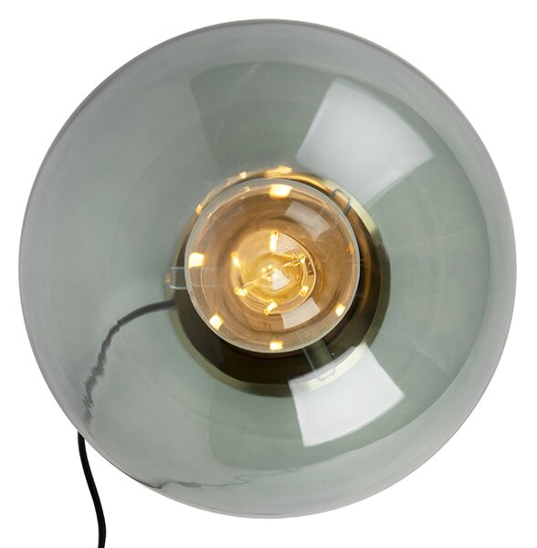 Stolná lampa v štýle Art Deco mosadz so zeleným sklom - Pallon