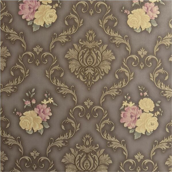 Samolepiace tapety 45 cm x 10 m IMPOL TRADE 9152, ornamenty zlaté s kvetmi, Samolepiace tapety