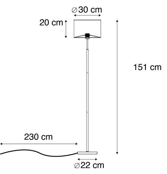 Moderná stojaca lampa biela okrúhla - VT 1