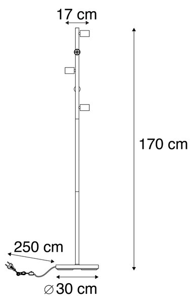 Škandinávska stojaca lampa čierna 5-svetlo - Facil Tube