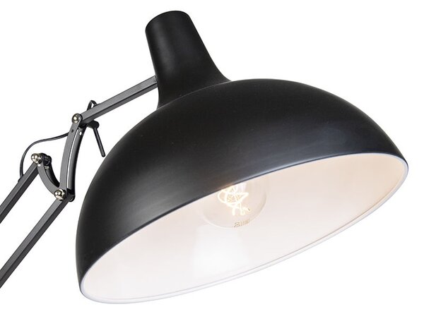 Priemyselná stojaca lampa čierna nastaviteľná - Hobby
