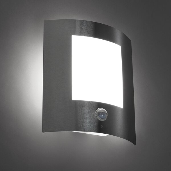 Moderná vonkajšia nástenná lampa oceľová s pohybovým senzorom IP44 - Emmerald 1