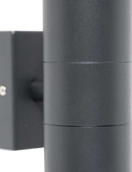 Vonkajšia nástenná lampa tmavosivá 2-svetlo IP44 - Duo
