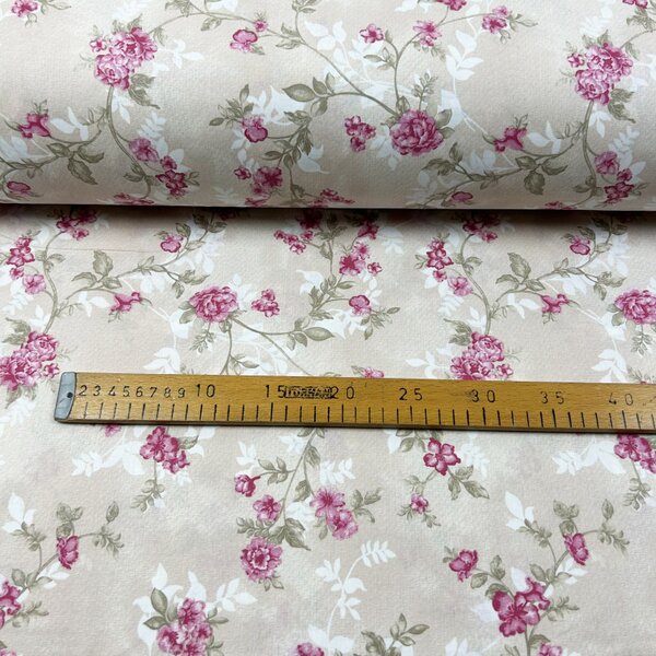 Ervi Bavlnená látka/plátno š.240cm - romantické ruže - 30258-1, metráž