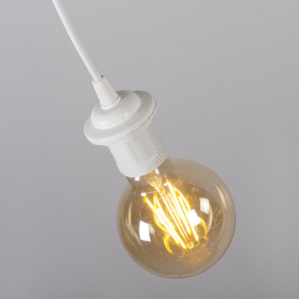 Moderné závesné svietidlo biele s čiernym tienidlom 45 cm - Pendant