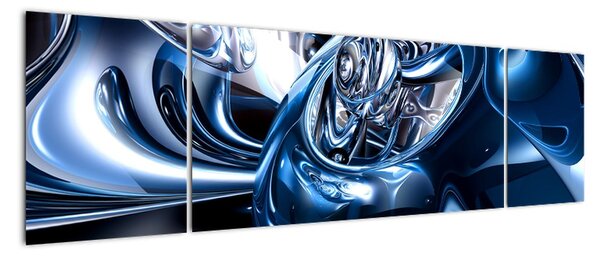 Modrý abstraktný obraz (Obraz 170x50cm)