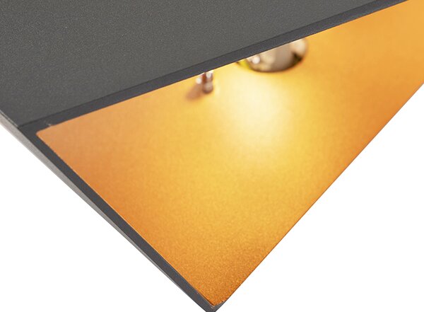 Nástenná lampa Fold sivá s meďou