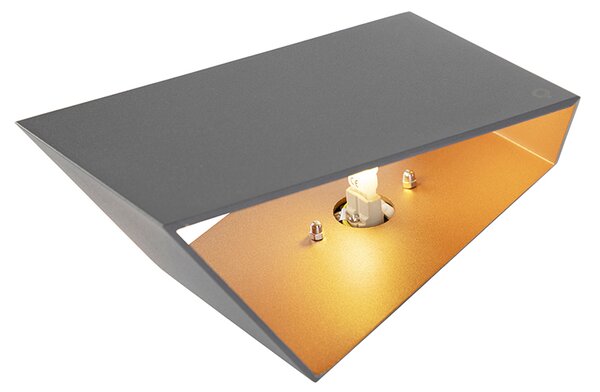 Nástenná lampa Fold sivá s meďou