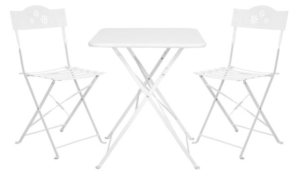 DAISY JANE Set záhradného nábytku 2 ks stoličky a 1 ks stôl - biela