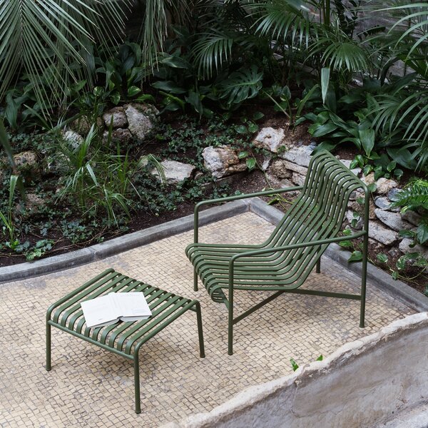 Záhradné kreslo Palissade Lounge High, Olive – HAY
