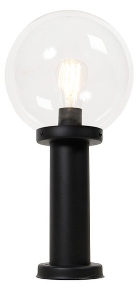 Vonkajšia stojaca lampa čierna s plastovou guľou 50 cm IP44 - Sfera