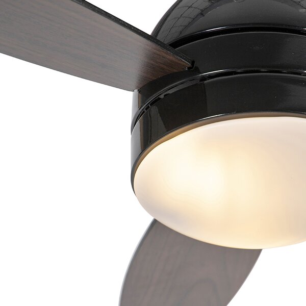 Stropný ventilátor čierny s potlačou dreva 96 cm s diaľkovým ovládaním - Rotar