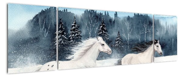 Obraz bežiacich koní (Obraz 170x50cm)