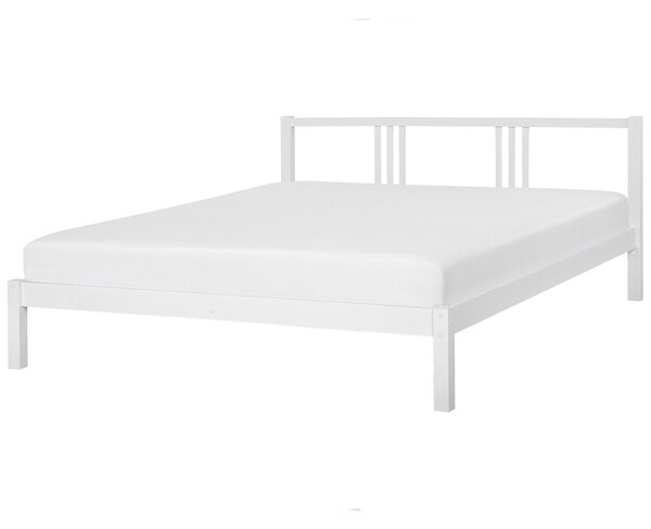 Posteľ biela z borovicového dreva 180 x 200 cm rám postele s lamelovým roštom moderná
