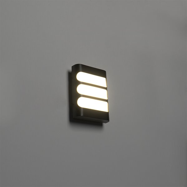 Moderná nástenná lampa čierna vrátane LED IP44 - Gaev