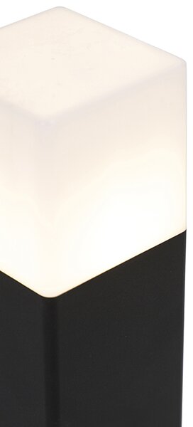 Vonkajšia záhradná lampa čierna s opálovým sklom 30 cm s kolíkom a káblovou svorkou - Denmark