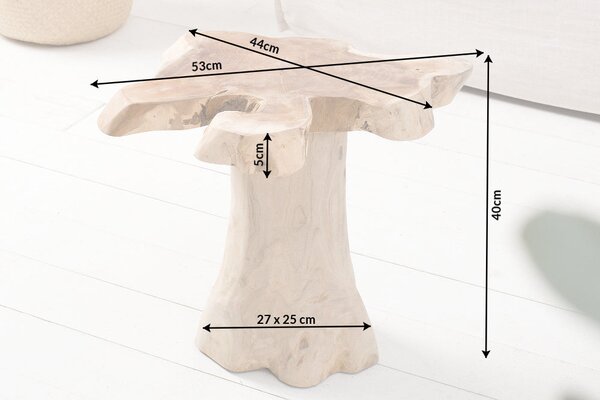 Odkladací stolík ROOT 40cm masívne teakové drevo