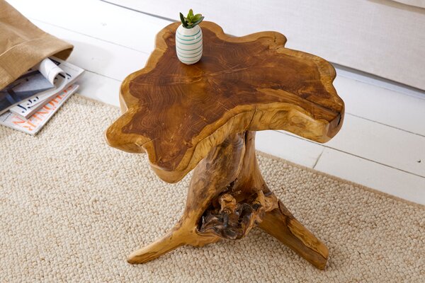 Odkladací stolík ROOT 40cm masívne teakové drevo