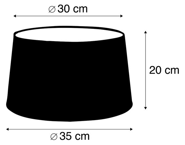 Ľanové tienidlo na lampu Taupe okrúhle šikmé 35/30/18