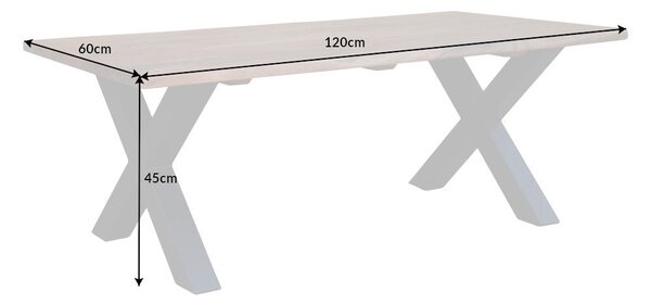 Konferenčný stolík MAMMUT 120cm, X-nohy, akácia, 25mm, medový odtieň
