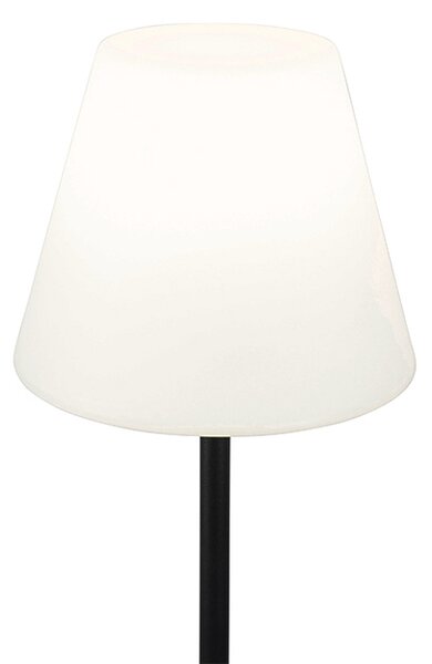 Vonkajšia stojaca lampa čierna s bielym tienidlom 35 cm IP65 - Virginia