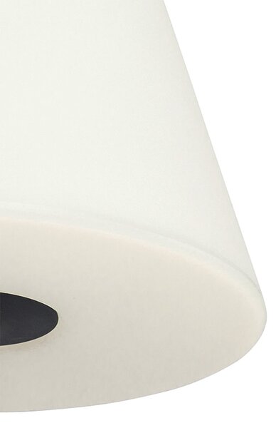 Vonkajšia stojaca lampa čierna s bielym tienidlom 35 cm IP65 - Virginia