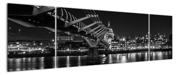 Čiernobiely obraz mosta (Obraz 170x50cm)