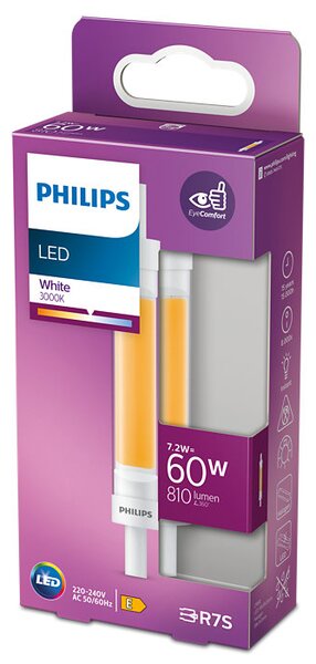 Philips 8719514303812 LED žiarovka 7,2W/60W 810lm R7S 3000K 118mm linear