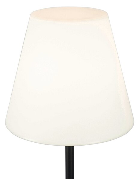Vonkajšia stojaca lampa čierna s bielym tienidlom 35 cm IP65 - Virginia