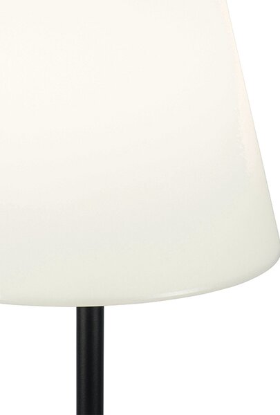 Vonkajšia stojaca lampa čierna s bielym tienidlom 35 cm IP65 - Virginia
