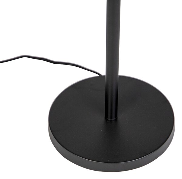 Klasická stojaca lampa čierna s tienidlom Granny B sivá - Simplo