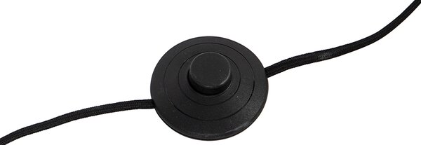 Dizajnová stojaca lampa čierna s dymovým sklom - Dome